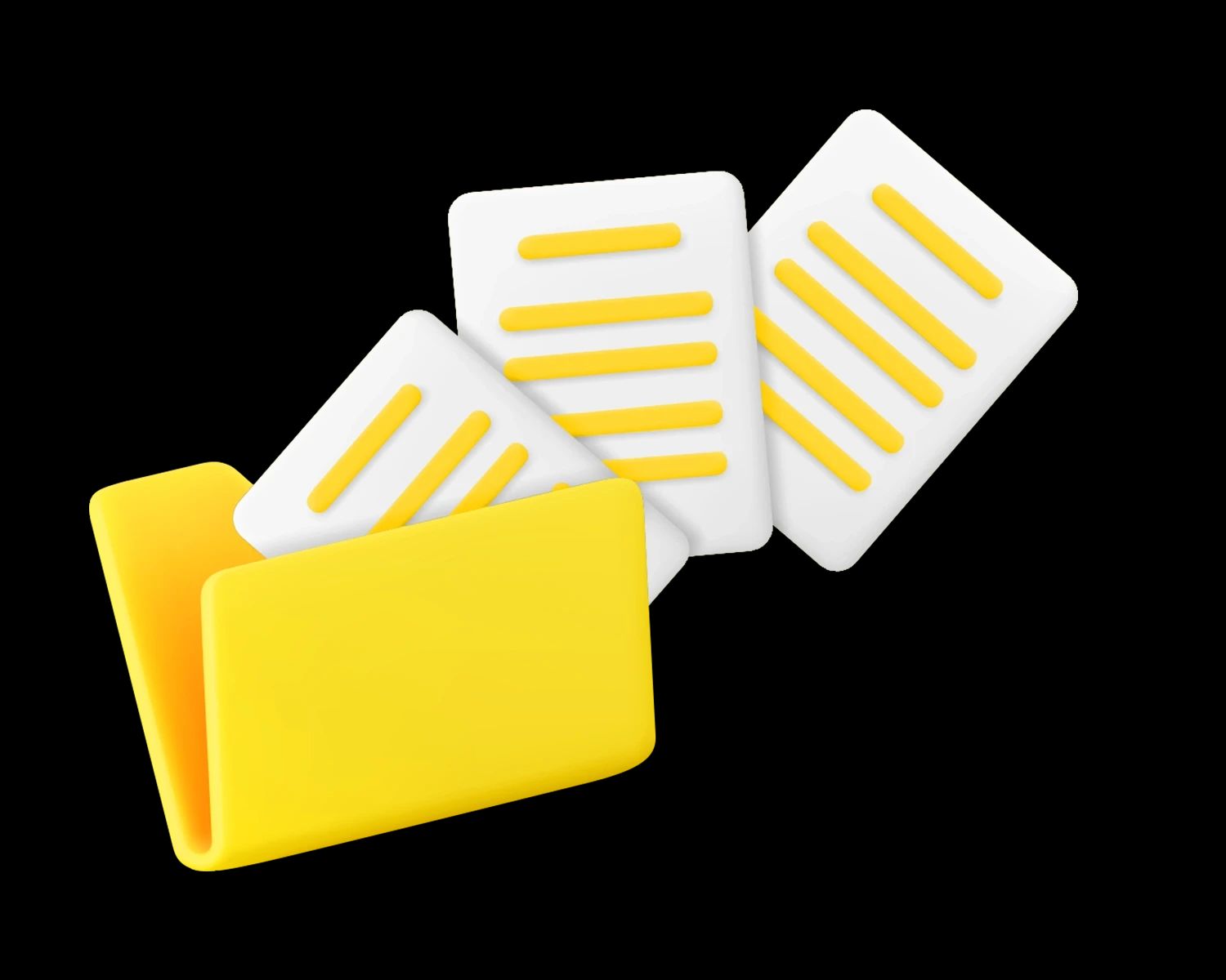 Gelber Ordner mit herausragenden Dokumenten – Symbol für digitale Datenorganisation, effizientes Dokumentenmanagement und strukturierte Arbeitsprozesse bei e‑zoller.